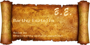 Barthy Esztella névjegykártya